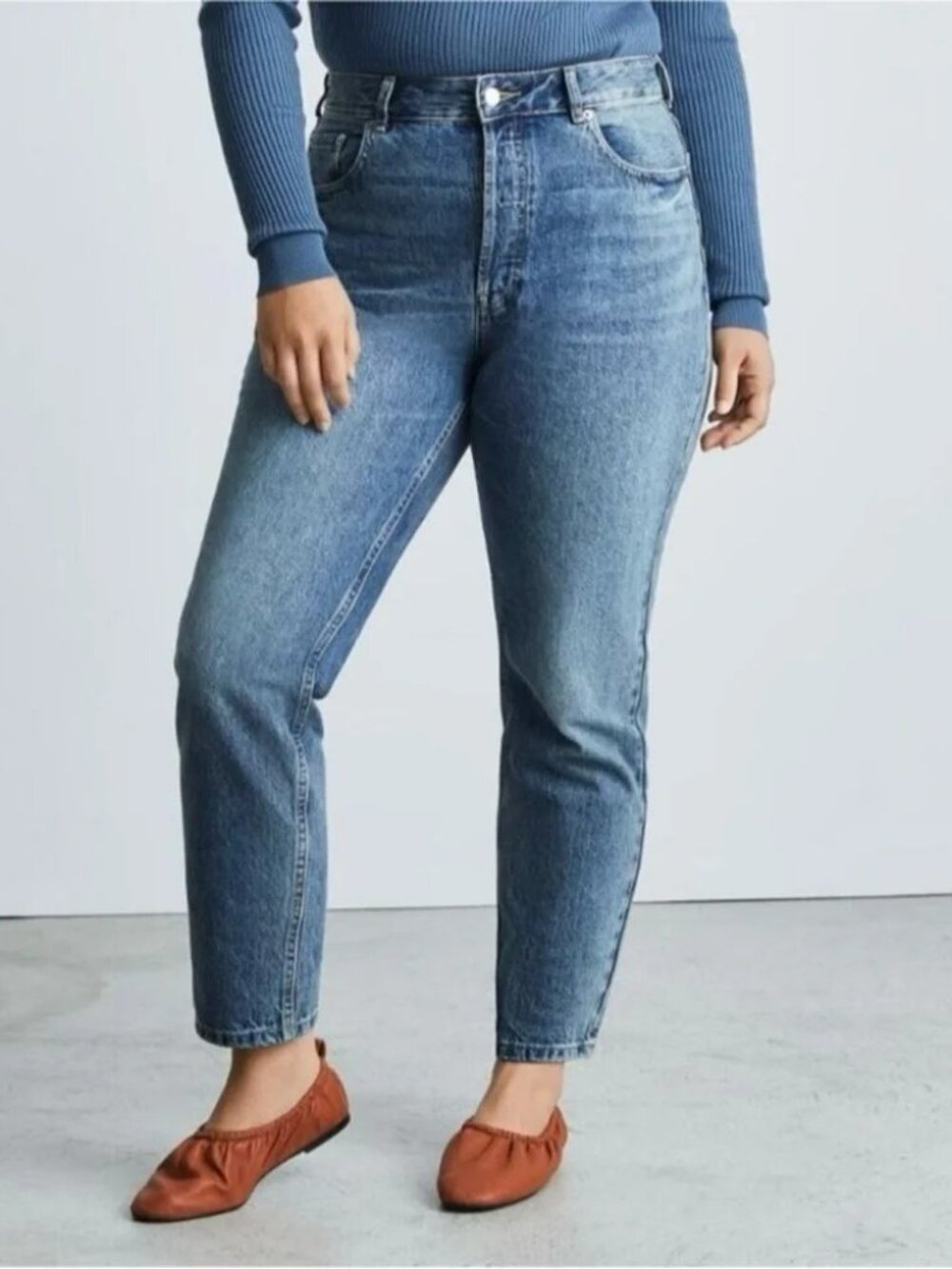 EVERLANE The Curvy 90s Cheeky Straight Jeans Organic Cotton Sz 33 Cropped